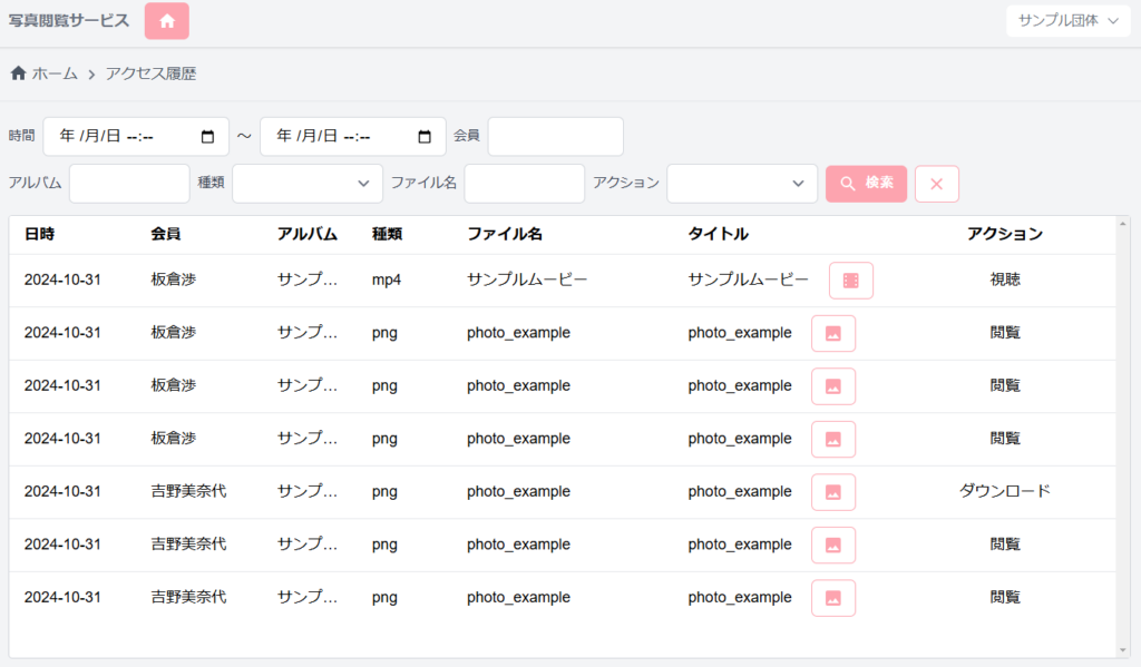 アクセス履歴