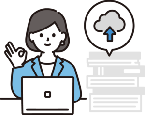 紙やExcel管理をやめてクラウドで業務を行うイメージ