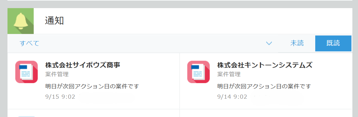kintoneでグラフや通知を活用するイメージ